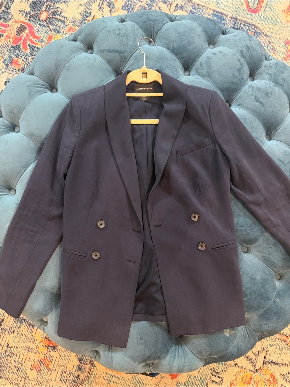 💙💙💙Something Navy Double -Breasted Navy Blazer